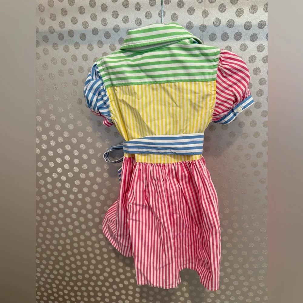 Ralph Lauren Kids Multicolor Striped Shirt Dress with bloomers